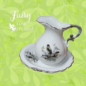 Vintage Japan Pitcher & Basin Birds